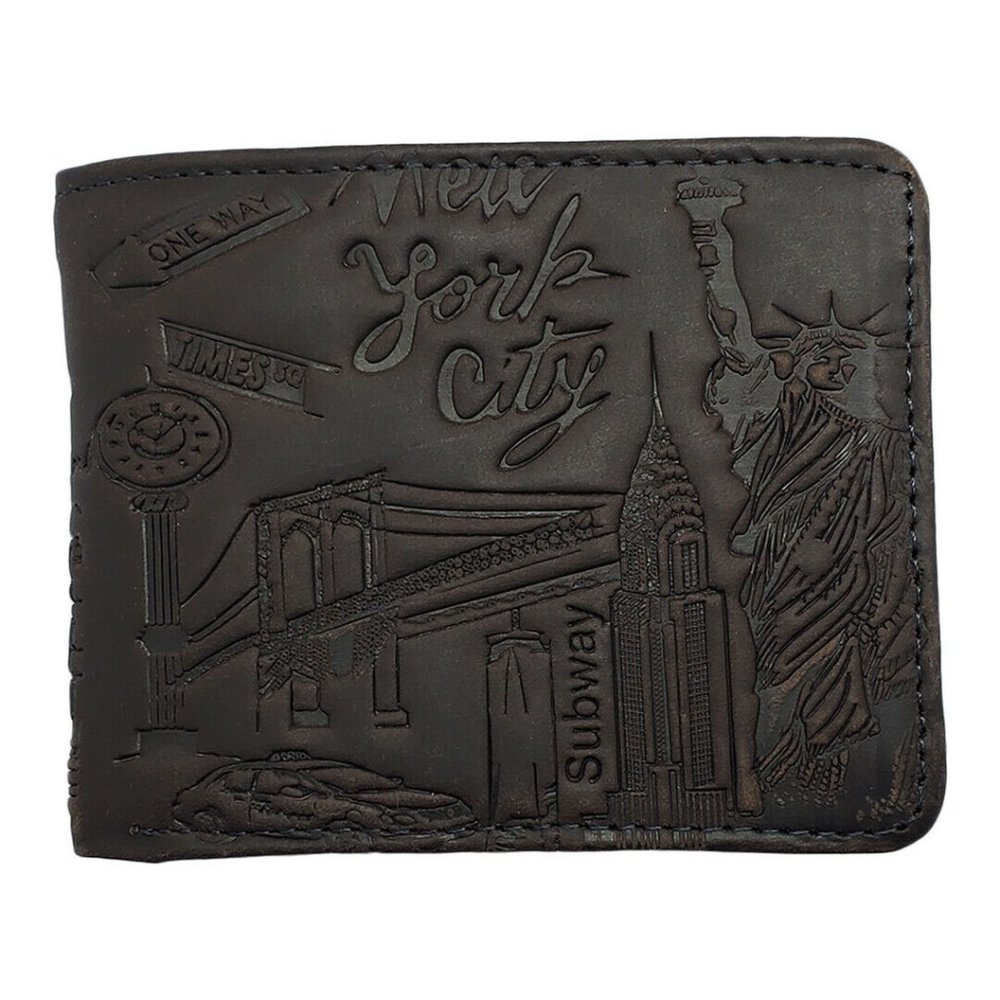 NEW YORK CITY USA MEN'S DARK BROWN WALLET/CARD ID